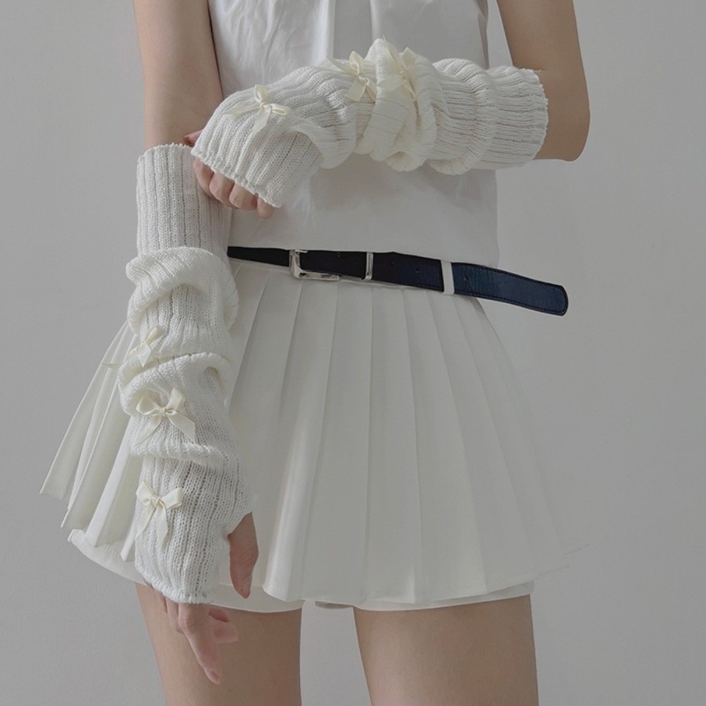 Fingerless Glove Knit - Penghangat Lengan Rajutan Model Preppy Slouchy