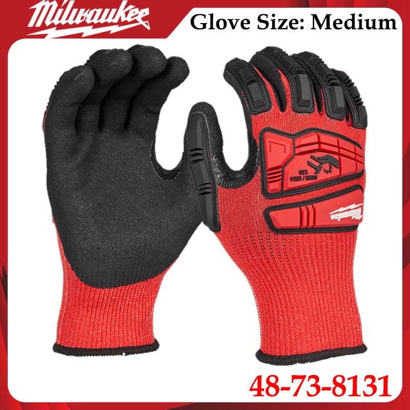 Motorcycle Glove Knuckle - Milwaukee 48-73-8131 Sarung Tangan Kerja Medium